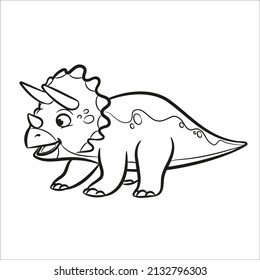 triceratops cartoon illustration coloring boo