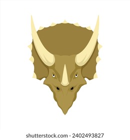 Triceratops Colorful Cartoon Head Vector