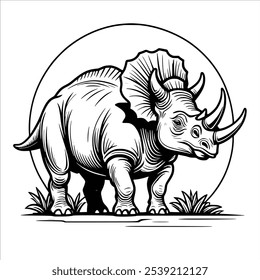 Triceratops zum Färben von Buch auf weißem Hintergrund