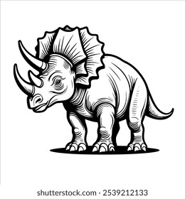 Triceratops zum Färben von Buch auf weißem Hintergrund