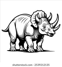 Triceratops zum Färben von Buch auf weißem Hintergrund