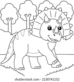 Triceratops Coloring Page for Kids