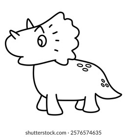 Triceratops Coloring Page for Kids