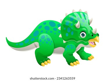 Triceratops Cute Cartoon Character in Kids Mascot Style