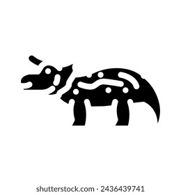 triceratops dinosaur animal glyph icon vector. triceratops dinosaur animal sign. isolated symbol illustration