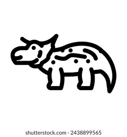 triceratops dinosaur animal line icon vector. triceratops dinosaur animal sign. isolated contour symbol black illustration