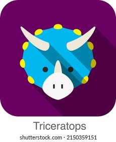 Triceratops Dinosaur animal ui flat design