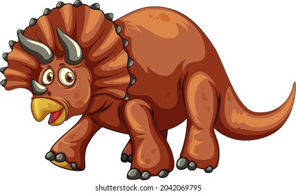 A triceratops dinosaur cartoon character illustration