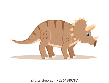 Triceratops Dinosaur Cartoon Character Vector Illustration