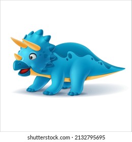 triceratops dinosaur cartoon isolated on white