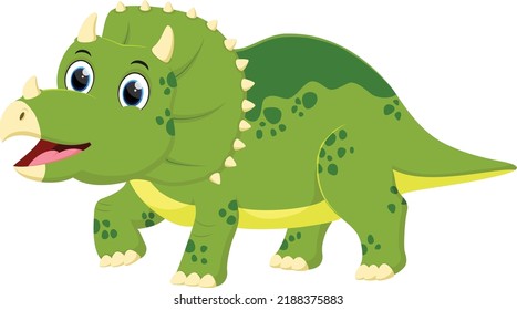 Triceratops dinosaur cartoon isolated on white background