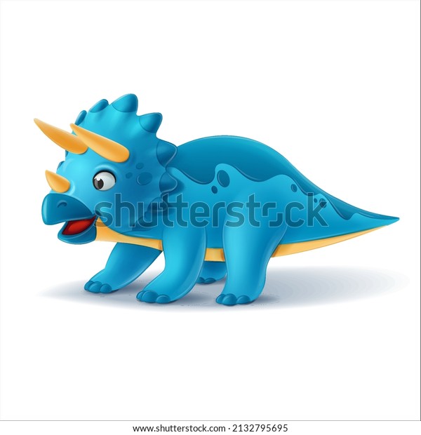 triceratops dinosaur\
cartoon isolated on\
white