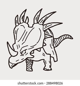 Triceratops dinosaur doodle