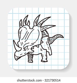 Triceratops dinosaur doodle
