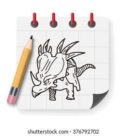 Triceratops dinosaur doodle