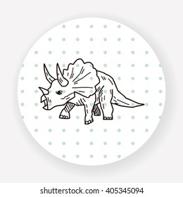 Triceratops dinosaur doodle