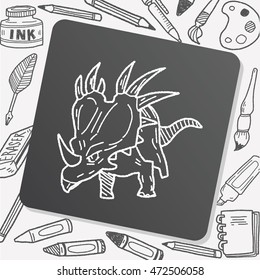 Triceratops dinosaur doodle