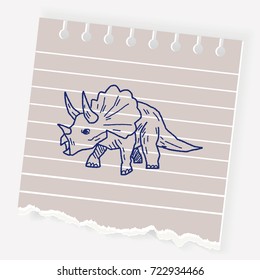 Triceratops dinosaur doodle