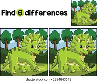 Triceratops Dinosaur Encuentra Las Diferencias