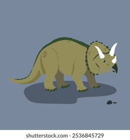 Triceratops Dinosaur Herbivore Dinosaurier mit drei Hörnern, lebt in Wäldern und Grasland.