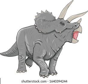 Triceratops dinosaur illustration. Vector Triceratops