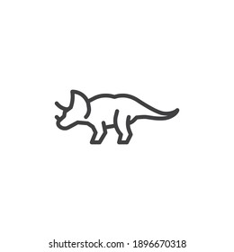 Triceratops dinosaur line icon. linear style sign for mobile concept and web design. Triceratops outline vector icon. Symbol, logo illustration. Vector graphics