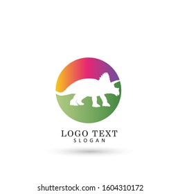 Triceratops & Dinosaur Logo. Symbol & Icon Vector Template.