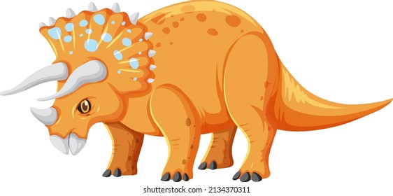 Triceratops dinosaur on white background illustration