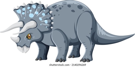 Triceratops dinosaur on white background illustration