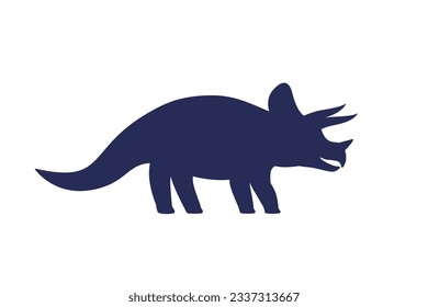 Triceratops, dinosaur on white, vector