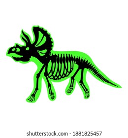 Triceratops dinosaur skeleton, vector illustration