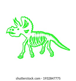 Triceratops dinosaur skeleton, vector illustration