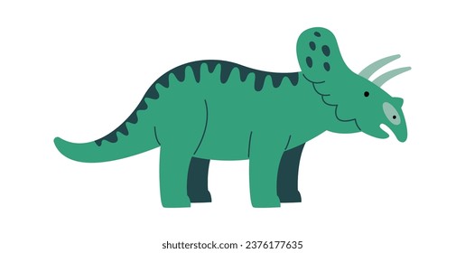 Triceratops Dinosaur Standing Vector Illustration