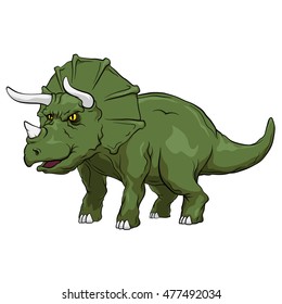 Triceratops Dinosaur Vector color work cartoon Illustration