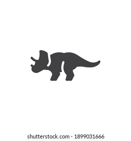 Triceratops dinosaur vector icon. filled flat sign for mobile concept and web design. Triceratops glyph icon. Symbol, logo illustration. Vector graphics