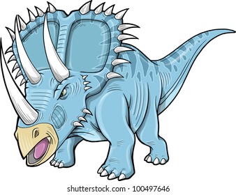 Triceratops Dinosaur Vector Illustration