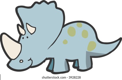 Triceratops Dinosaur Vector Illustration