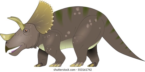 triceratops dinosaur - vector illustration