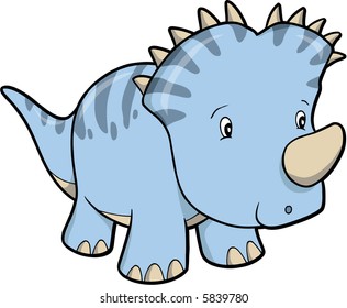 Triceratops Dinosaur Vector Illustration