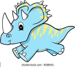 Triceratops Dinosaur Vector Illustration