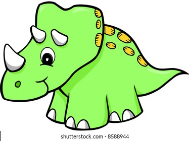 Triceratops Dinosaur Vector Illustration