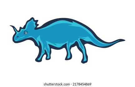Triceratops dinosaur vector illustration in cartoon style.