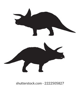 Triceratops Dinosaur Vector Illustration Silhouette
