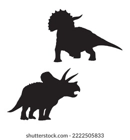 Triceratops Dinosaur Vector Illustration Silhouette
