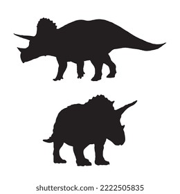 Triceratops Dinosaur Vector Illustration Silhouette
