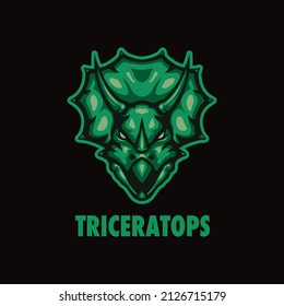 Triceratops dinosaurs mascot esport logo design illustrations vector template, Raptor logo for team game streamer, youtuber, banner twitch discord