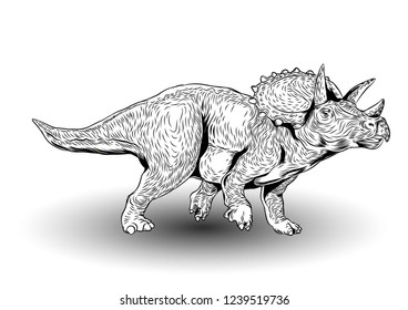 Triceratops Dinosaurs Prehistoric Vector Illustration