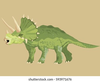 Triceratops dinosaurs vector illustration