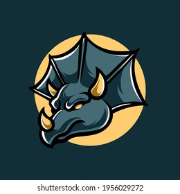 Triceratops E Sport Mascot Logo