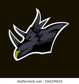 Triceratops esport mascot logo design